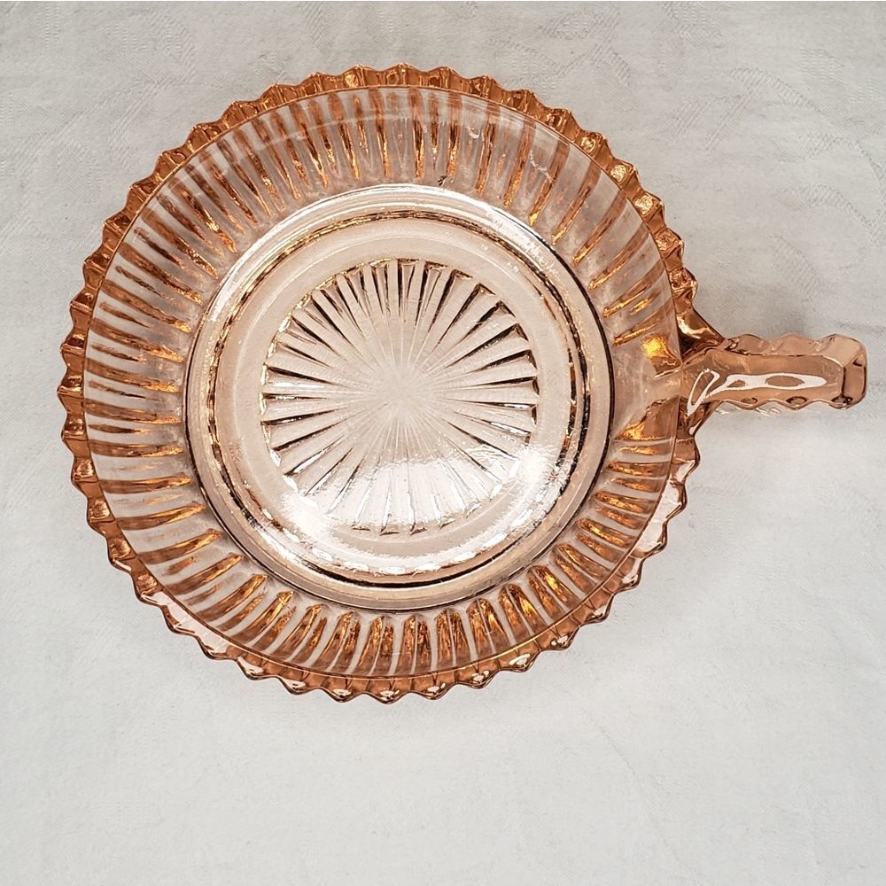 Vintage pink depression glass dish